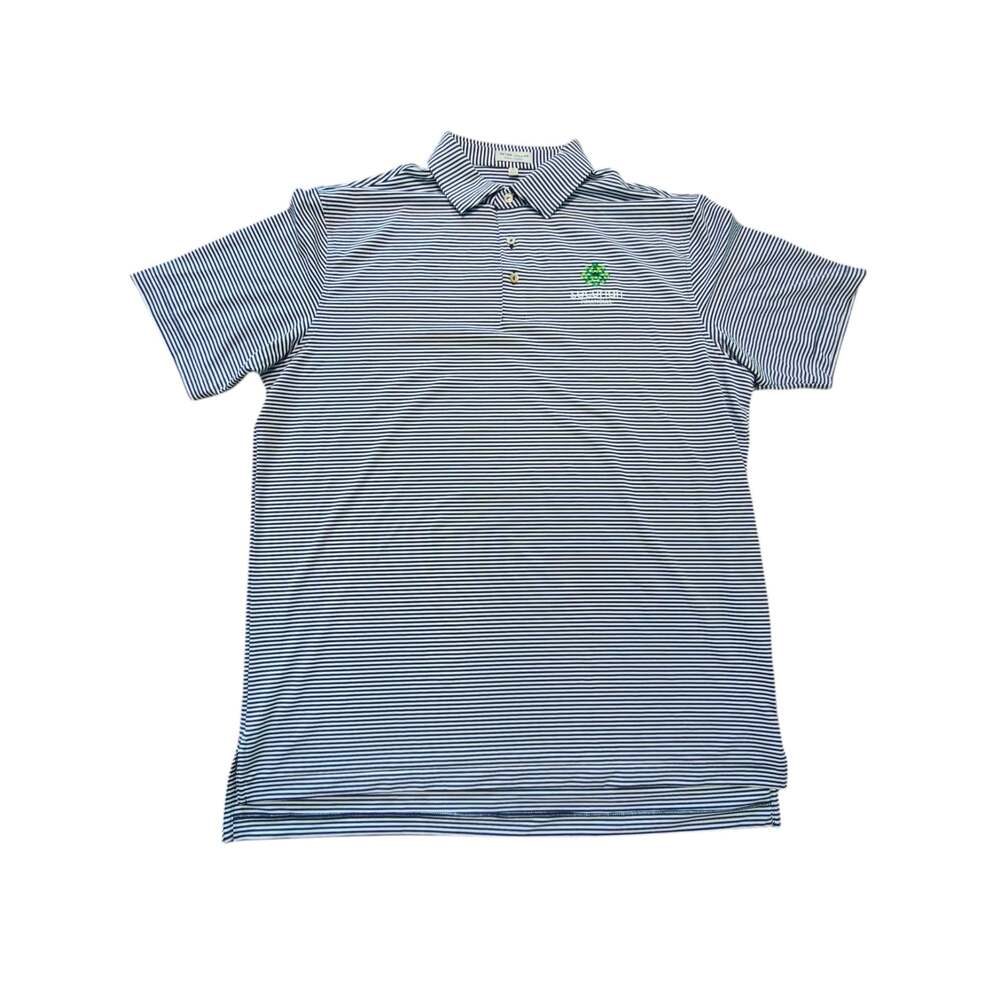 Peter Millar Summer Comfort XL Company Logo Striped Performance Polo Shirt